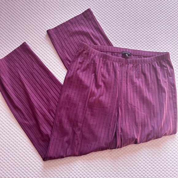Eileen Fisher Washable Stretch Rib Straight Pants L Trouser Pink Mauve Capsule - Picture 5 of 9